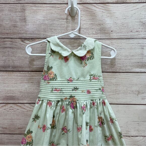 LAURA ASHLEY PINTUCKED FLORAL DRESS IN MINT GREEN - Picture 2 of 5